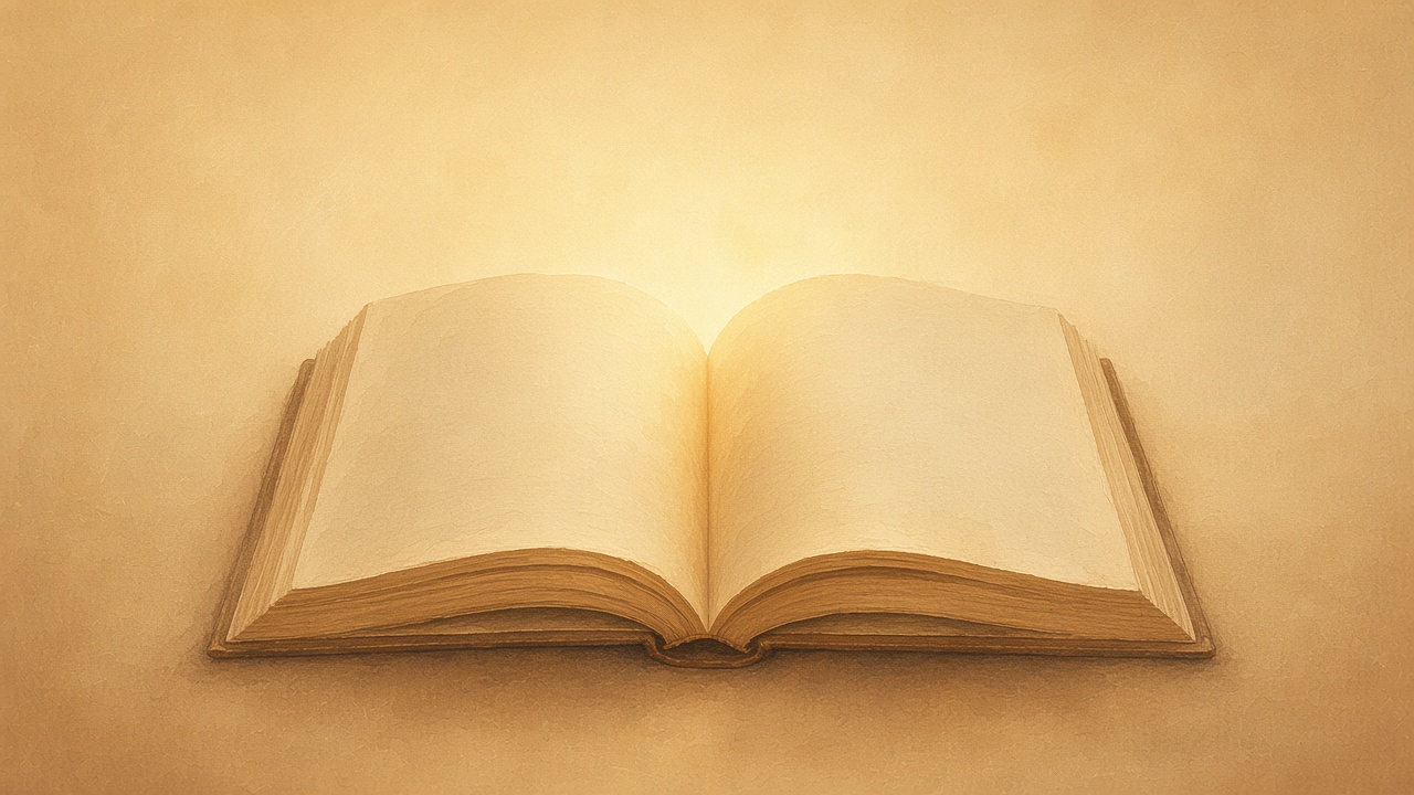 Cover astratta: pagine aperte e una luce quieta
